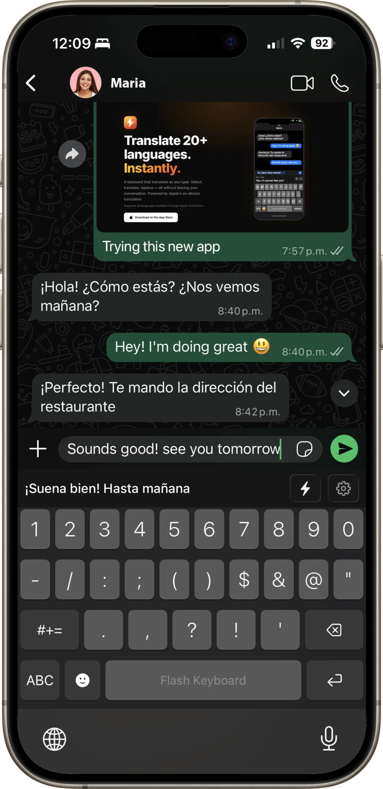 Flash Keyboard on iPhone
